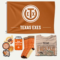 THE TOWER LEVEL Swag pack & socks + Texas Forever tshirt + Texas Exes 2'x3' flag